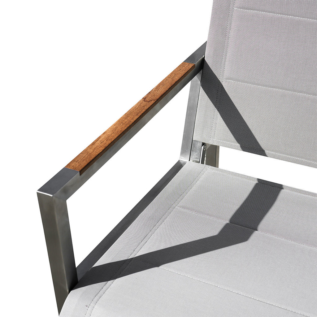 Pine Stainless Steel & Teak Outdoor Sling Loveseat