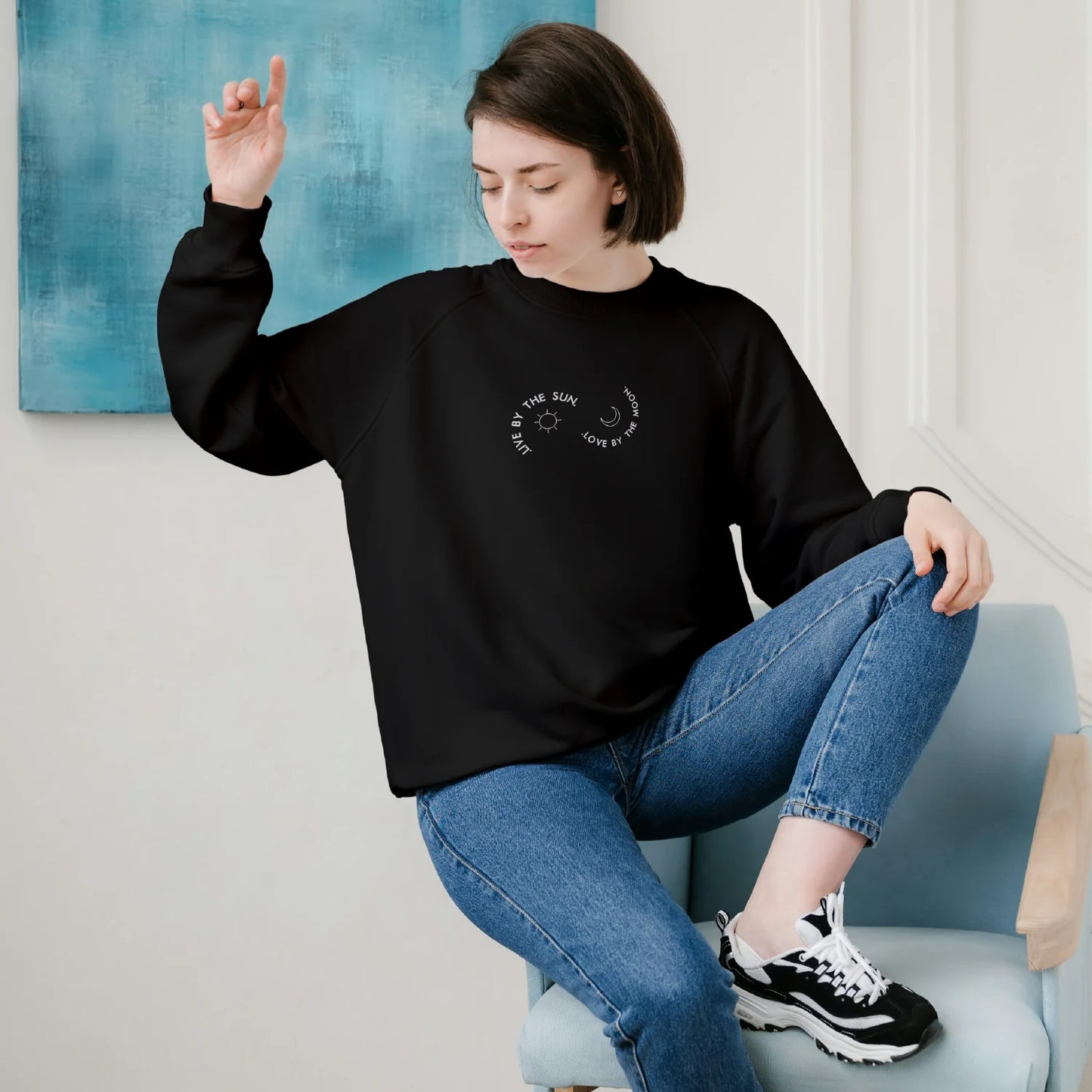 Crewneck "Live By The Sun" brodé