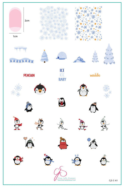 Clear Jelly Stamper - Playful Penguins