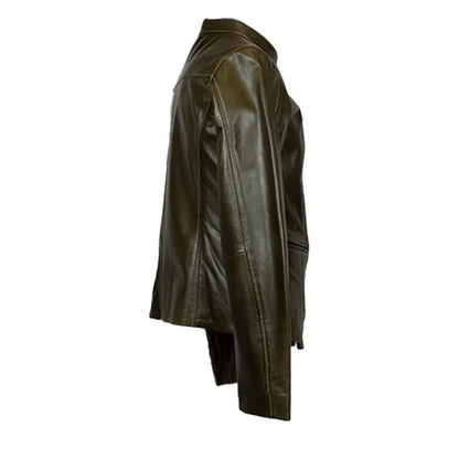 Plonge Leathers Women's Snap Collar Lamb Leather Jacket