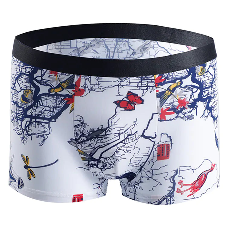 Men's Breathable Boxer Shorts with Fashion Print