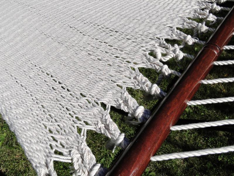 Deluxe Polyester Rope Hammock with Wicker Stand