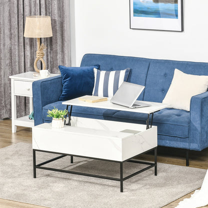 Lift Top Coffee Table with Hidden Storage Compartment Lift Tabletop Center Table for Living Room, Rustic Brown