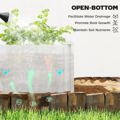 Vinyl Raised Garden Bed Kit, 2 x 2 x 1ft Modular Elevated Garden Box with Slotting Legs and Open Bottom, White