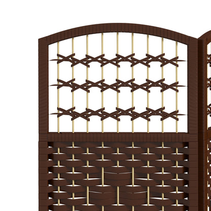4 Panel Folding Room Divider, Portable Privacy Screen, Wave Fiber Room Partition for Home Office, Black