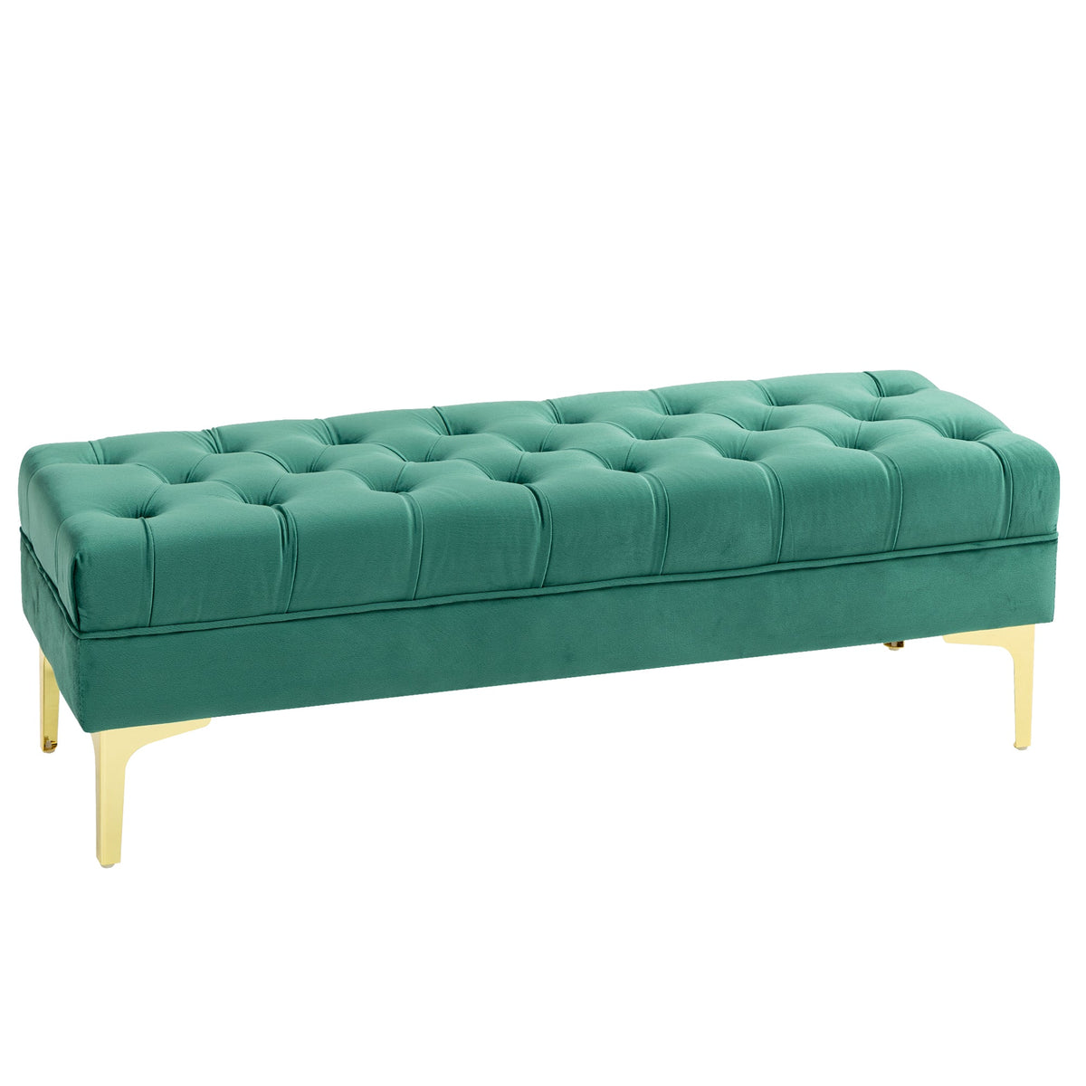 End of Bed Bench, Upholstered Bench, Entryway Shoe Bench with Button Tufted for Living Room, Bedroom, Blue