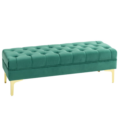 End of Bed Bench, Upholstered Bench, Entryway Shoe Bench with Button Tufted for Living Room, Bedroom, Blue