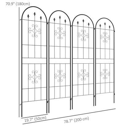 Metal Trellis Set of 2, Garden Trellis for Climbing Plants Support Frames, Arrow Design