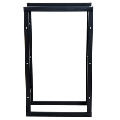 15.7" x 9.8" x 39.4" Firewood Rack Outdoor, Log Holder Fireplace Storage Rack with Handles and 220 lbs. Weight Capacity, Black