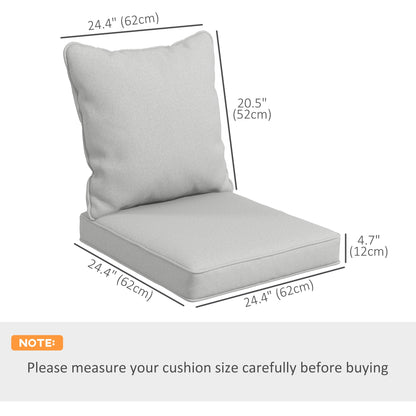 Seat Cushion Back Pillows Replacement Set of 2, Patio Chair Cushions Set for Indoor Outdoor, Blue