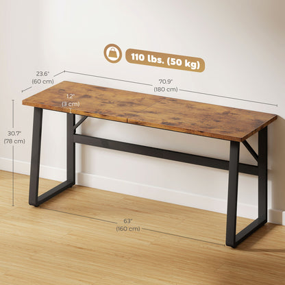 71 Inch Computer Desk, Home Office Desk, Simple Study Writing Table with Adjustable Feet, Modern Style, Brown
