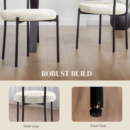 Avery 4 Pieces Modern Dining Chairs with Corduroy Upholstery-Beige