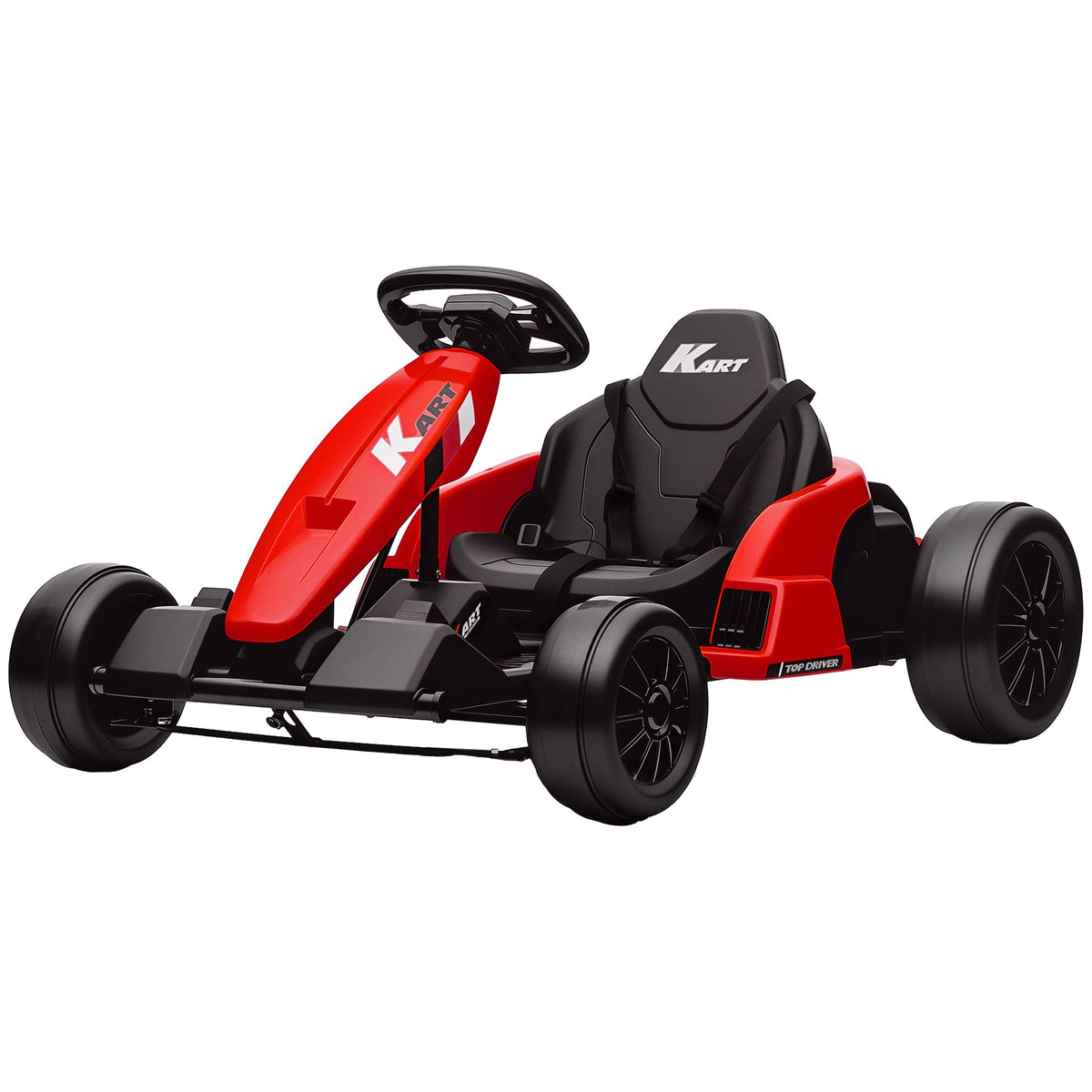 24V Electric Go Kart with Dual 150W Motors, Adjustable Seat & 11.2MPH High Speed, Slow Start, 5-Point Harness, Blue