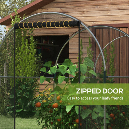 4.9' x 3.9' Crop Cage with Zipper Roll-Up Door, Mesh Plant Protection Tent from Animals with Galvanised Steel Frame