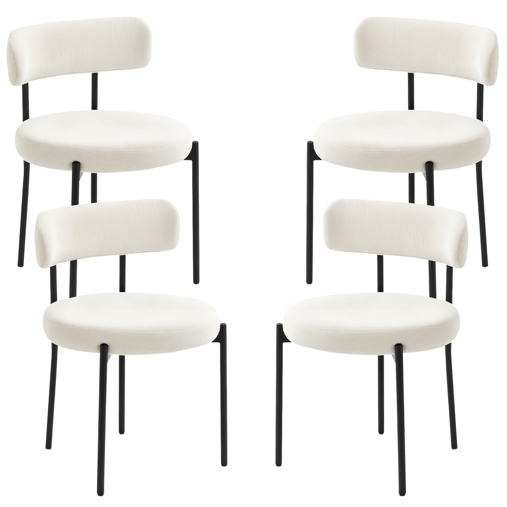 Avery 4 Pieces Modern Dining Chairs with Corduroy Upholstery-Beige