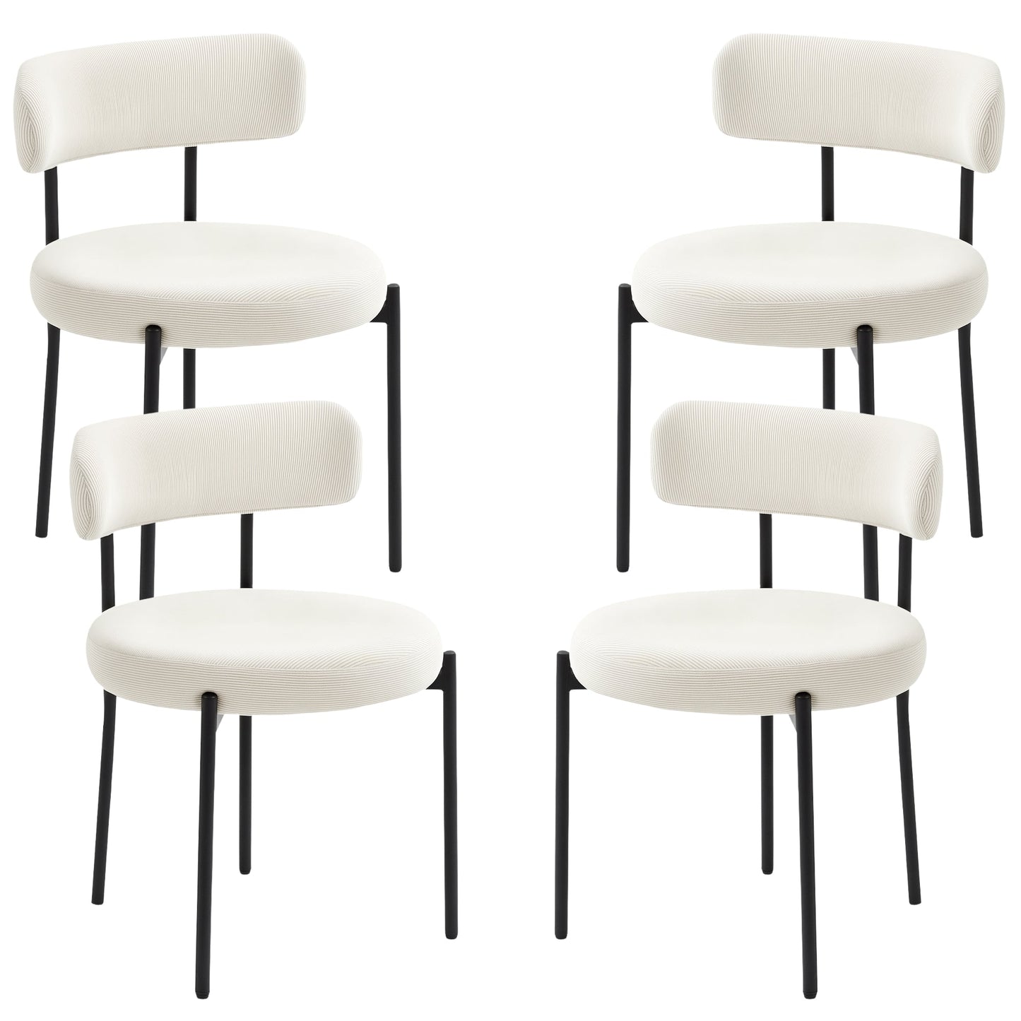 Avery 4 Pieces Modern Dining Chairs with Corduroy Upholstery-Beige