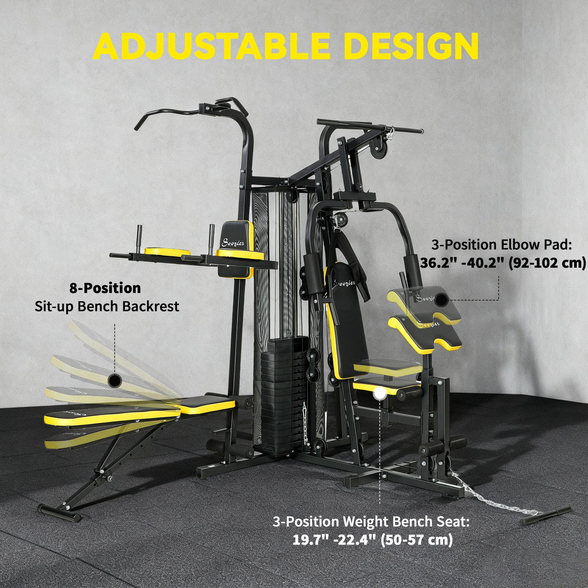 Multifunction Power Tower for Back, Chest, Arms & Leg Workouts All-in-One Home Gym with Weight Stack and Pulley System for Full Body Training