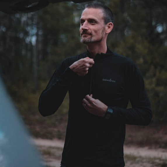 Men's 100% Merino Wool 1/4 Zip Baselayer Pullover 190 GSM - Midweight