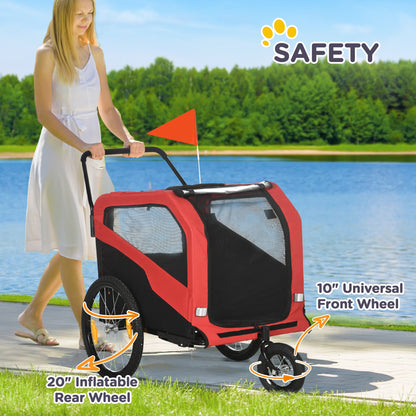 2-in-1 Dog Bike Trailer for Large Dogs, Green