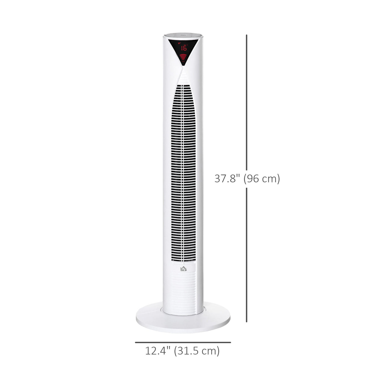 Freestanding Tower Fan Cooling for Home Bedroom with 3 Speed, 12h Timer, Oscillating, LED Sensor Panel, Remote Controller, Black