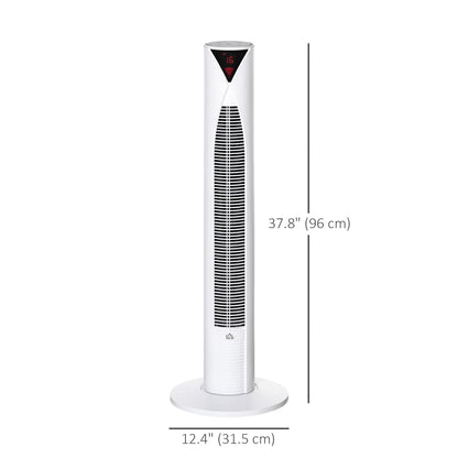 Freestanding Tower Fan Cooling for Home Bedroom with 3 Speed, 12h Timer, Oscillating, LED Sensor Panel, Remote Controller, Black