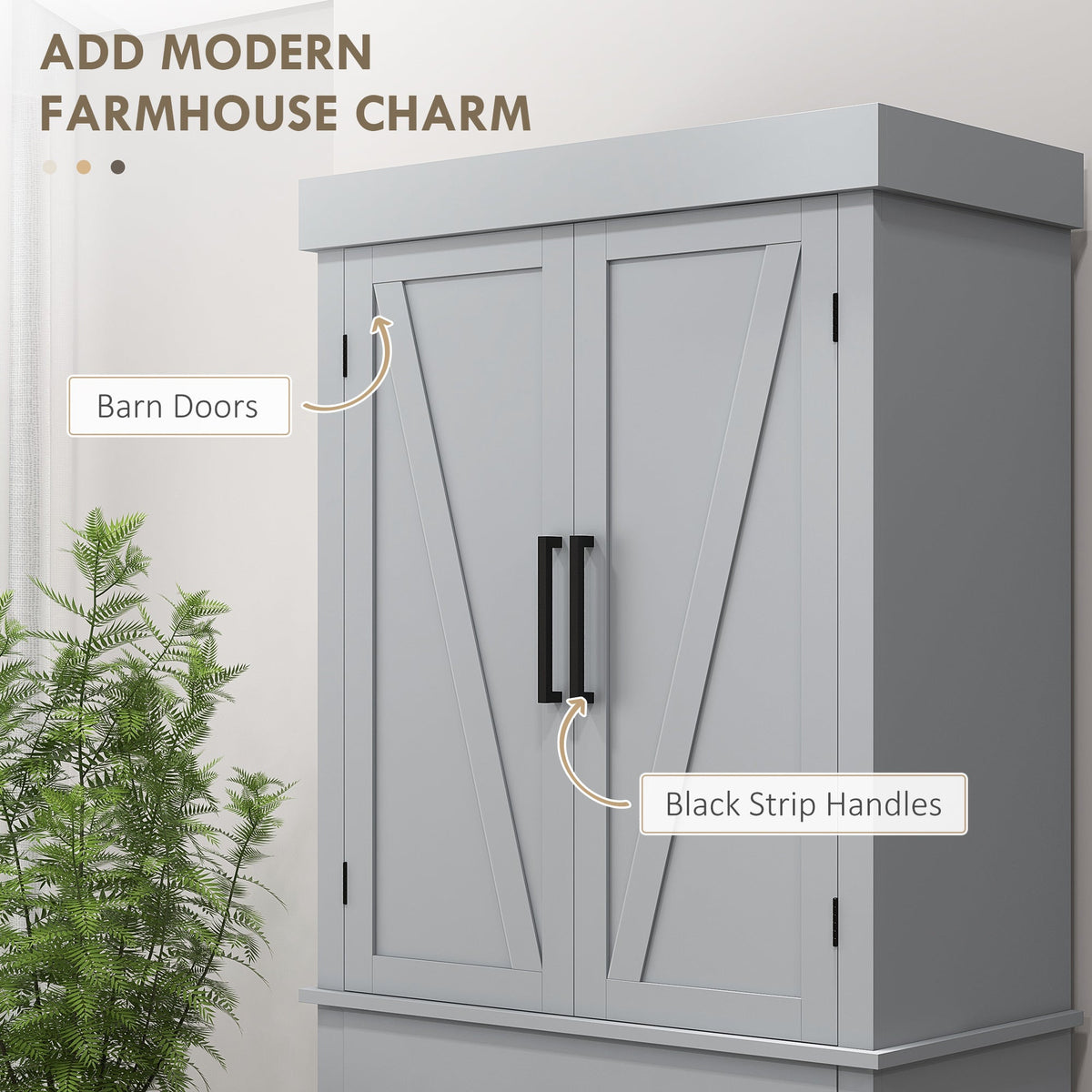 72" Kitchen Storage Cabinet, Farmhouse Kitchen Pantry Cabinet with 4 Barn Doors, Drawer, Adjustable Shelves, Black