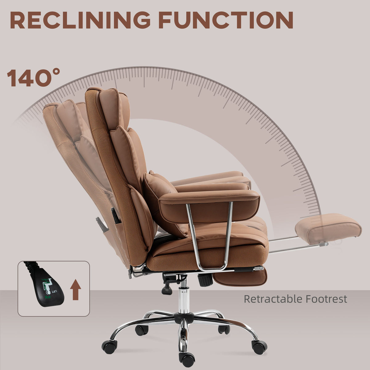 400LBS Massage Office Chair, Executive Office Chair with 6-Point Vibration, Footrest and Lumbar Support, Black