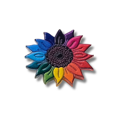 Rainbow Sunflower | Acrylic Pin