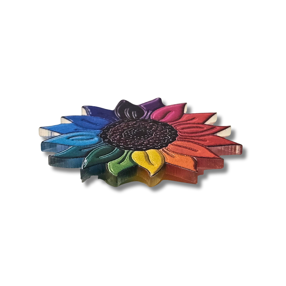 Rainbow Sunflower | Acrylic Pin