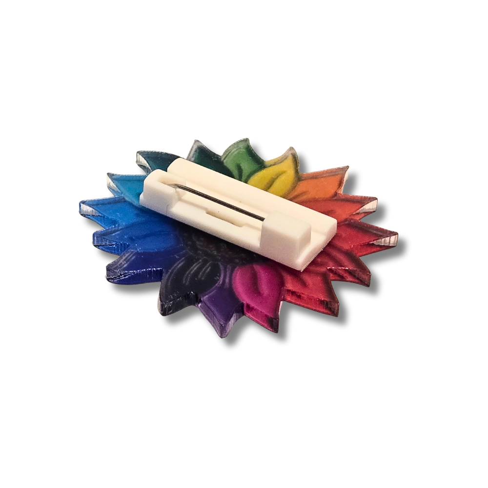 Rainbow Sunflower | Acrylic Pin