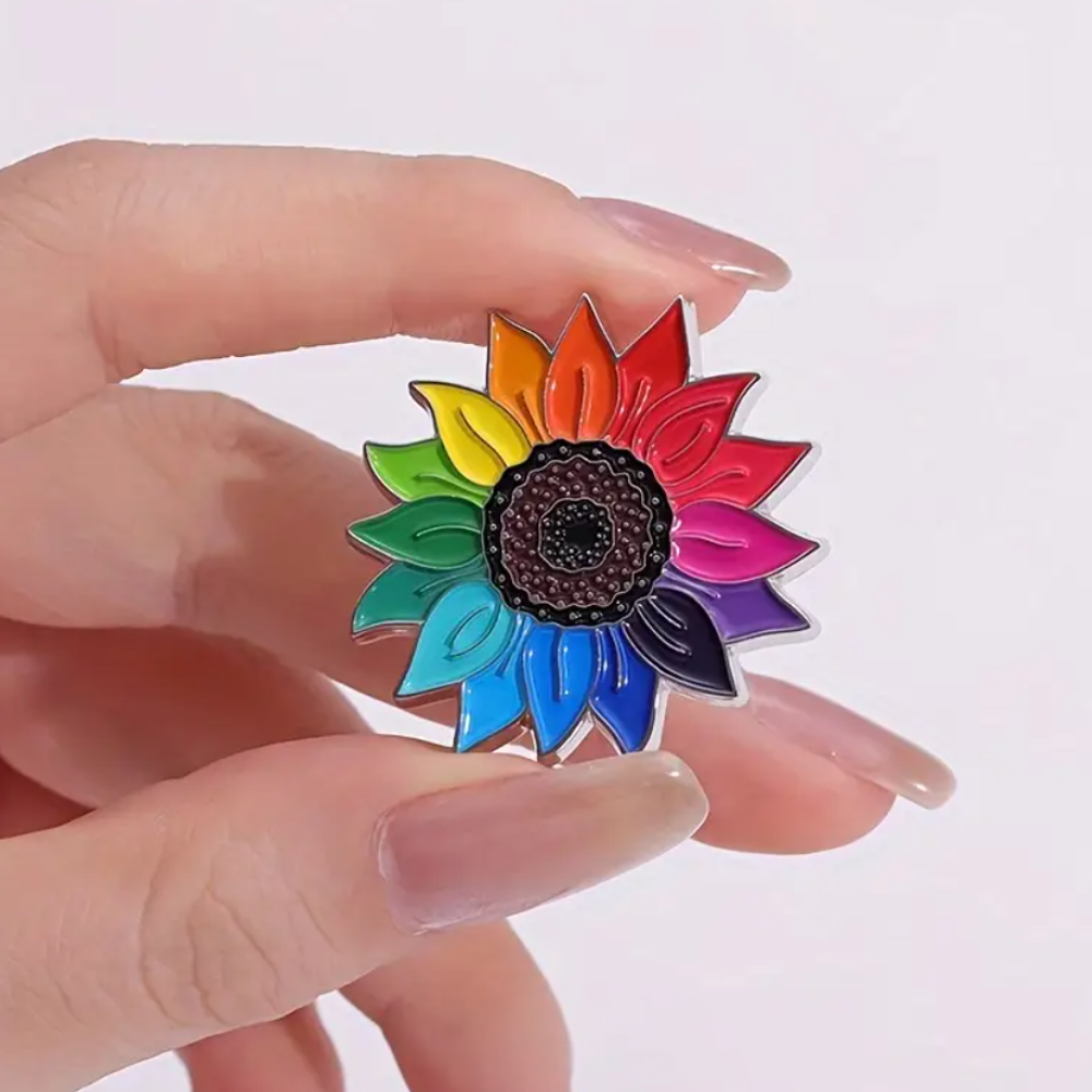 Rainbow Sunflower | Acrylic Pin