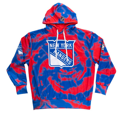 New York Rangers NHL Tie Dye Sublimation Pullover Hoodie