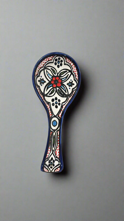 Handcrafted Ceramic Spoon Rest – Wide Mouth Size | Multiple Patterns