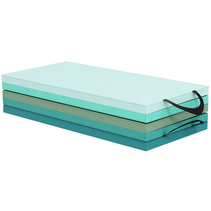 6ft Folding Gymnastics Mat, Thick Exercise Mat with Carry Handles for Yoga Aerobics Fitness Training, Mixed Green