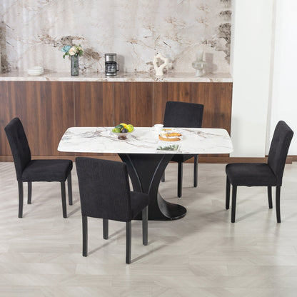 Modern Dining Chairs Set of 4, Kitchen Chairs with Rubberwood Legs and Padded Seat, Beige