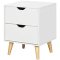 Jesse Nightstand with 2 Drawers and Pine Wood Legs-White