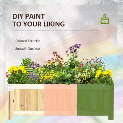 Foldable Elevated Planter Box, Wooden Raised Garden Bed for Backyard, Patio to Grow Vegetables, Herbs, Flowers, Natural