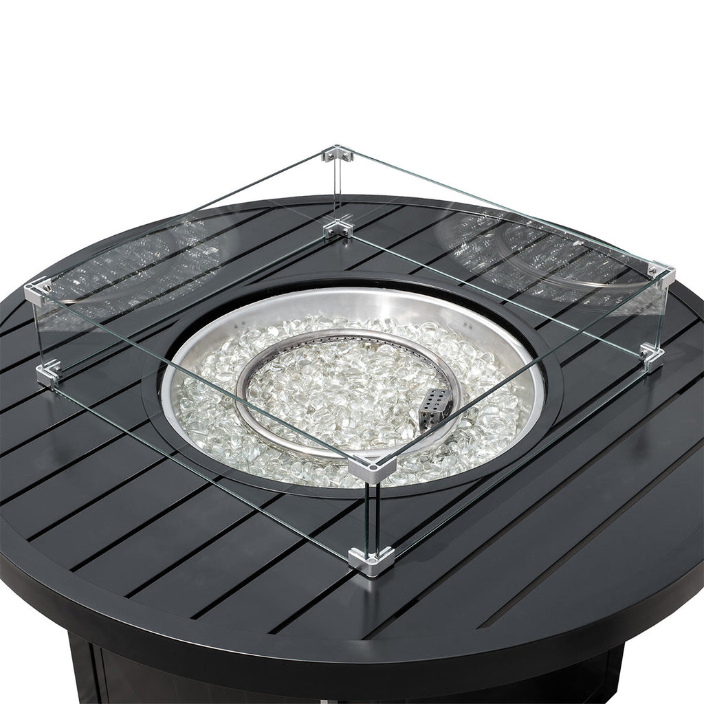 Aluminum Propane 42" Round Outdoor Fire Pit Table
