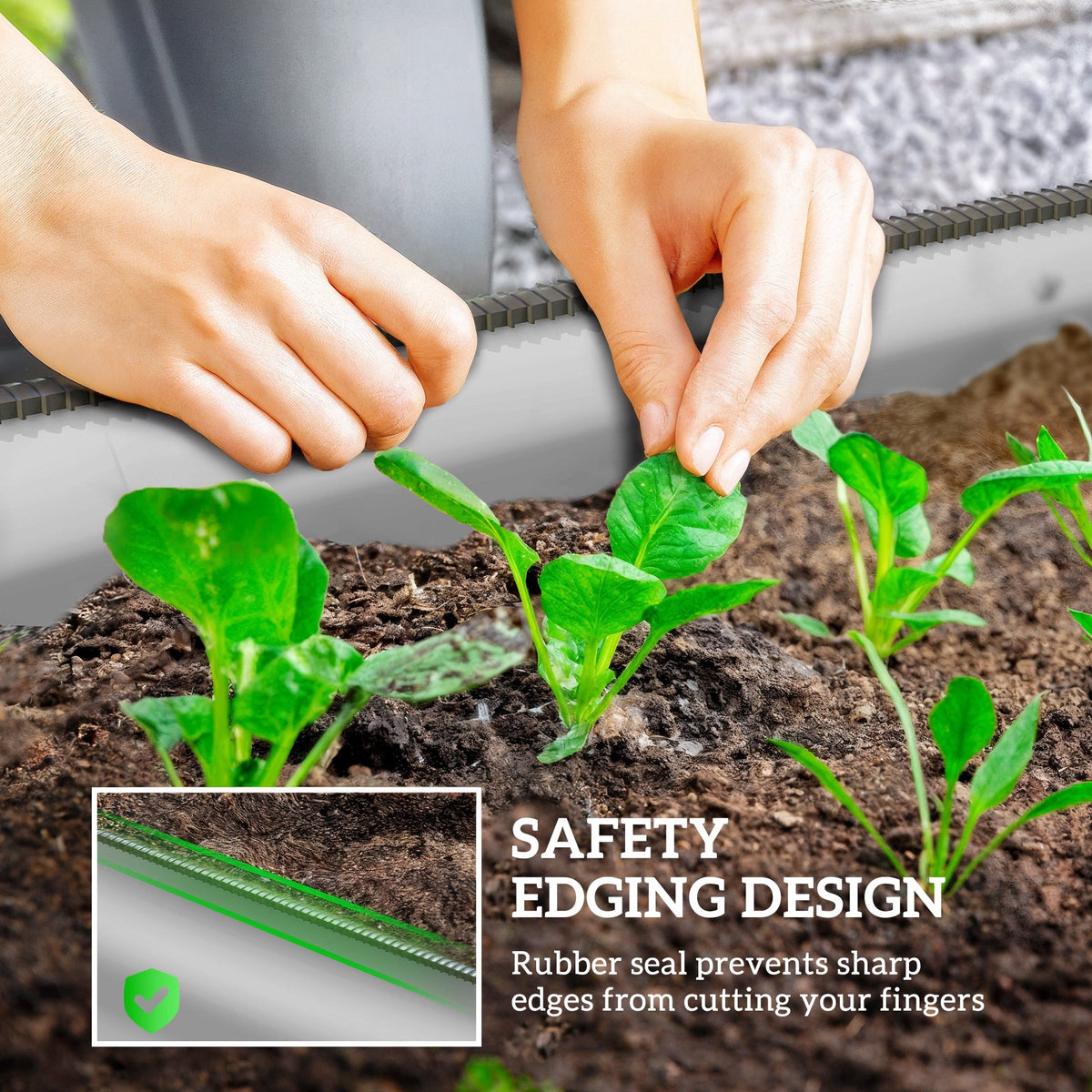 4.9 x 2 x 1ft Galvanized Raised Garden Bed Kit, Metal Planter Box with Safety Edging, Black