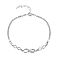 Sterling Silver Infinity Bracelet with CZ – Adjustable