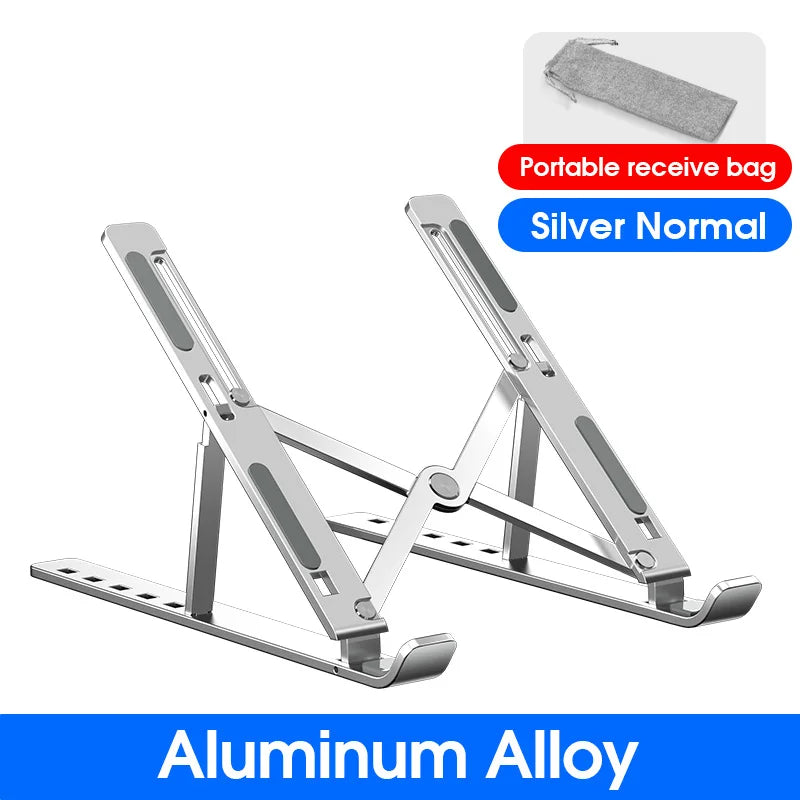 YYLM Aluminum Laptop Stand — Portable Foldable Cooling Riser for MacBook & Notebooks