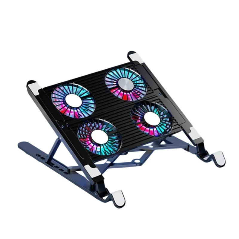 Foldable Laptop Cooling Pad with 4 Fans — Adjustable Notebook Stand for 13–17.3 Inch