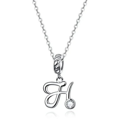 Chic And Timeless 925 Sterling Silver Initial Pendant Necklace | Platinum Plated Vintage Letter A To Z | Women'S Fine Jewelry