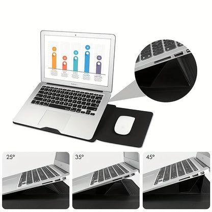 Dormin Leather Laptop Sleeve 13.3'15.6' with Adjustable Ergonomic Stand Non Magnetic Velcro Design Portable Case for Mac Dell HP