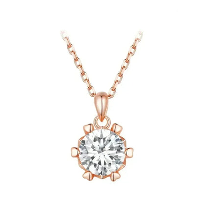 Stunning 1 Carat Moissanite Pendant Necklace | 925 Sterling Silver | Wedding & Bridal Fine Jewelry