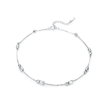 925 Sterling Silver Geometric Minimalist Anklets - Elevate Your Summer Style With Sct011
