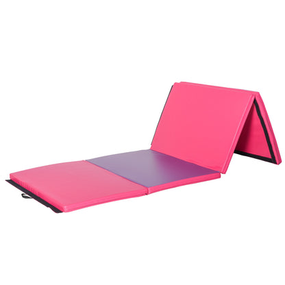 4'x10'x2" Folding Gymnastics Tumbling Mat, Exercise Mat with Carrying Handles for Yoga, MMA, Martial Arts, Dark Blue