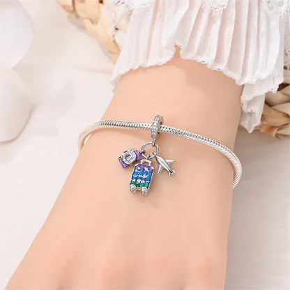 Adventure Awaits Sterling Silver Travel Charm