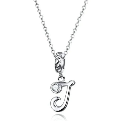 Chic And Timeless 925 Sterling Silver Initial Pendant Necklace | Platinum Plated Vintage Letter A To Z | Women'S Fine Jewelry