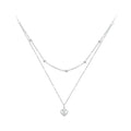 925 Sterling Silver Heart Pendant Necklace - Elegant Double Layer Choker For Women - Bsn168
